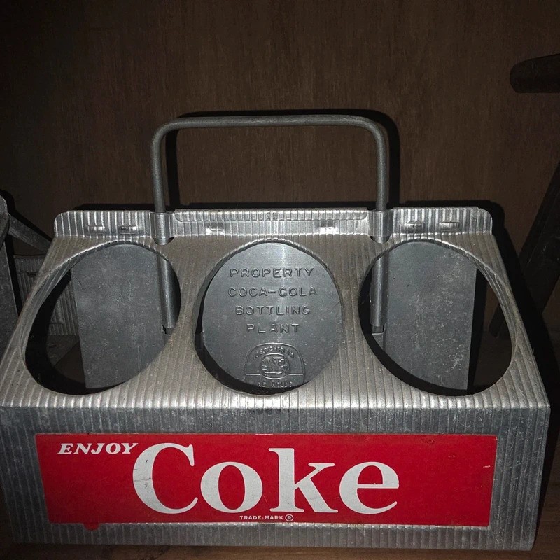 Vintage 1950s Coca-Cola Reynolds Aluminum 6 Bottle Carrier Coke Caddy