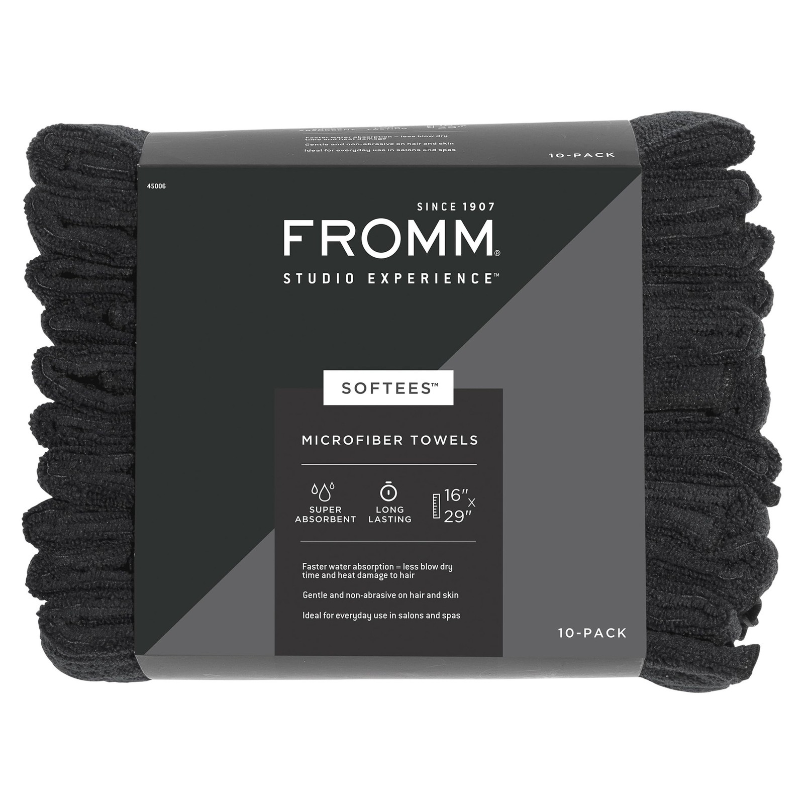 Fromm Softees Microfiber Hair 16 x 29 inches - 10 Count (Pack of 1), Black