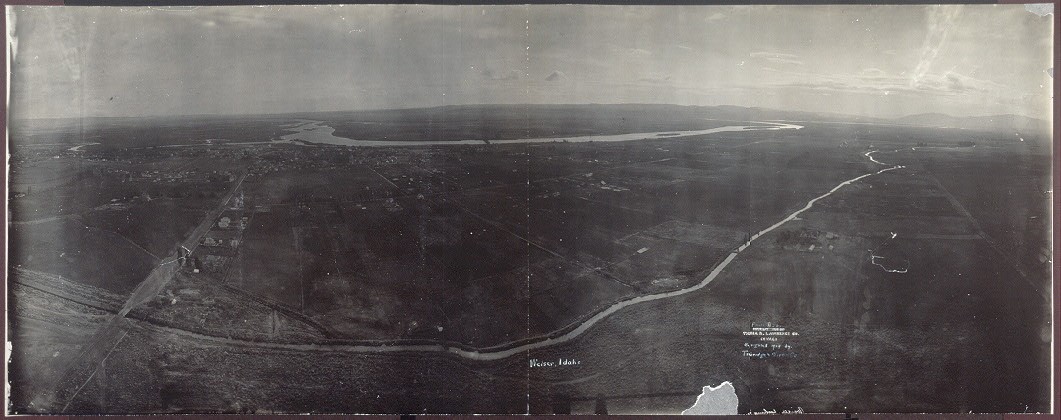 Photo:Weiser Idaho Panoramic Cityscape 1909 Aerial View Snake River