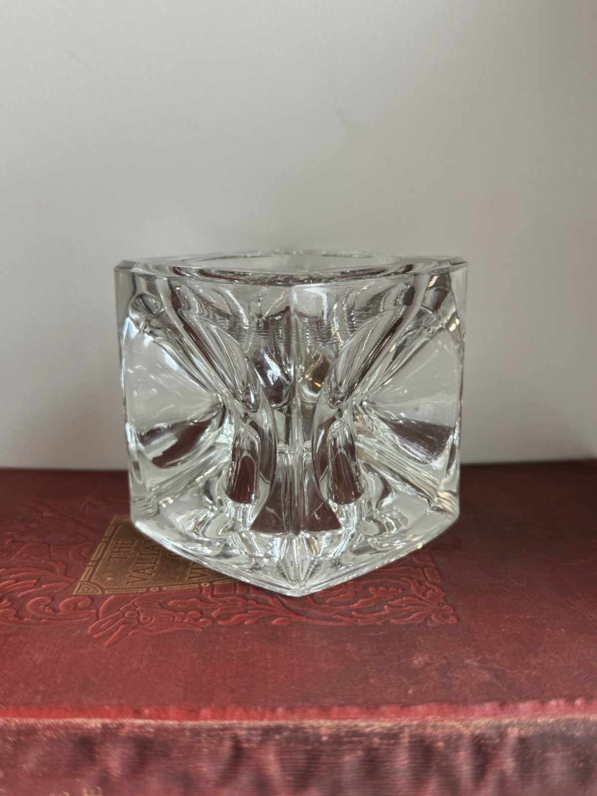 Vintage Rudolf Jurnikl Sklo Union Ice Cube Candle Holder ACC Czechoslovakia