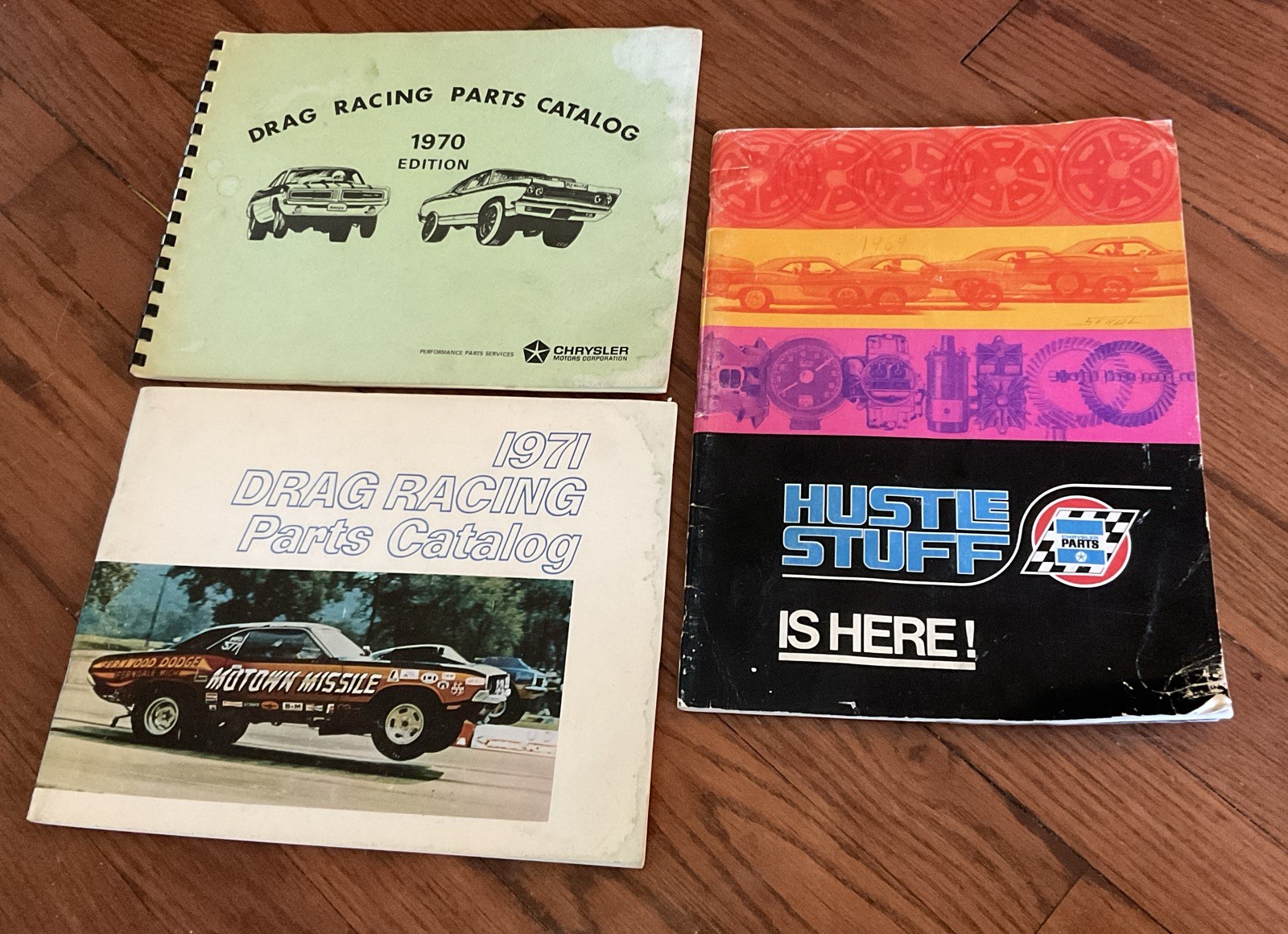 Original CHRYSLER DRAG RACING PARTS CATALOG Lot - 1970 & 1971 & Hustle Stuff