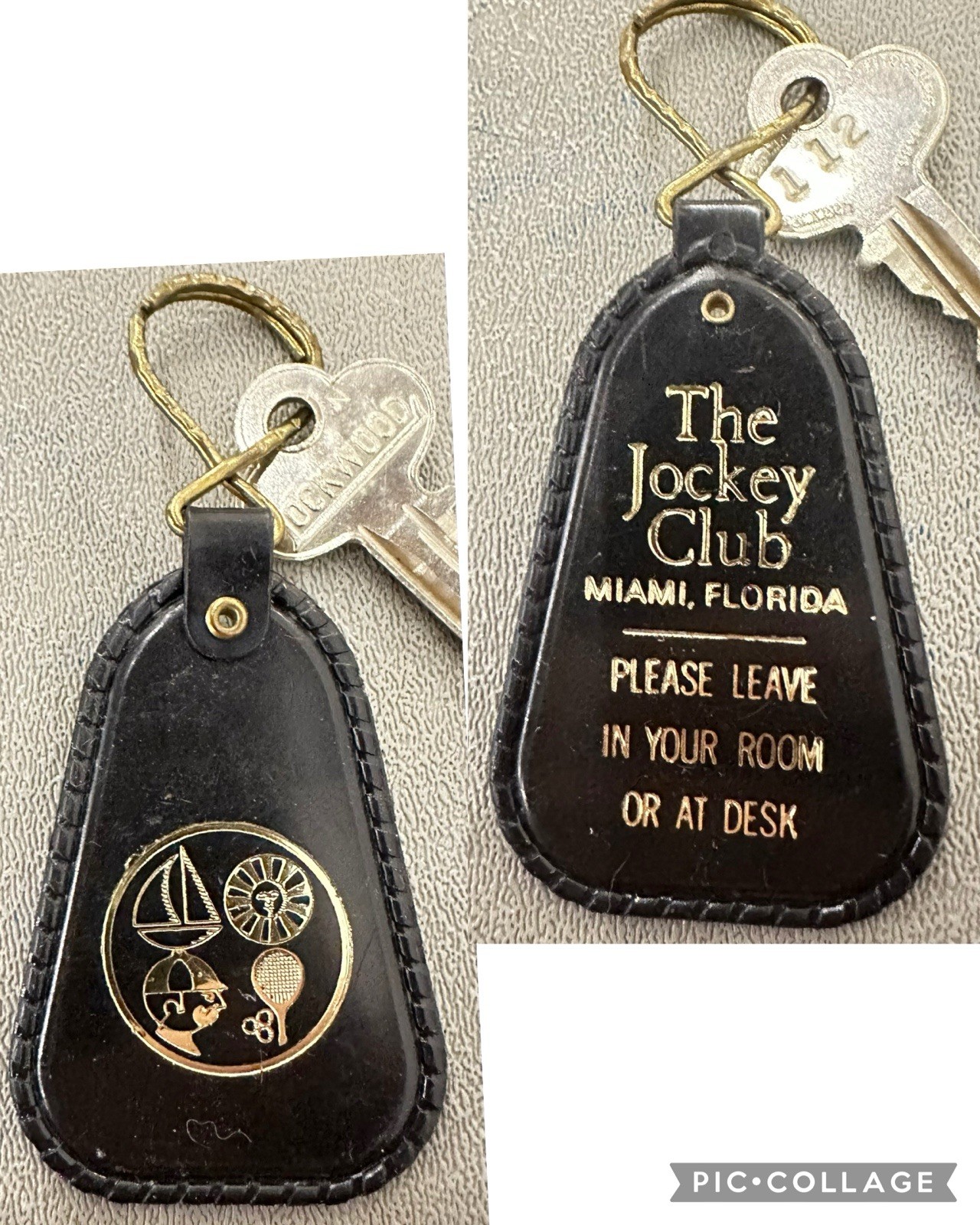 1960’s The Jockey Club on Biscayne Bay in Miami Florida Hotel Room Key Fob