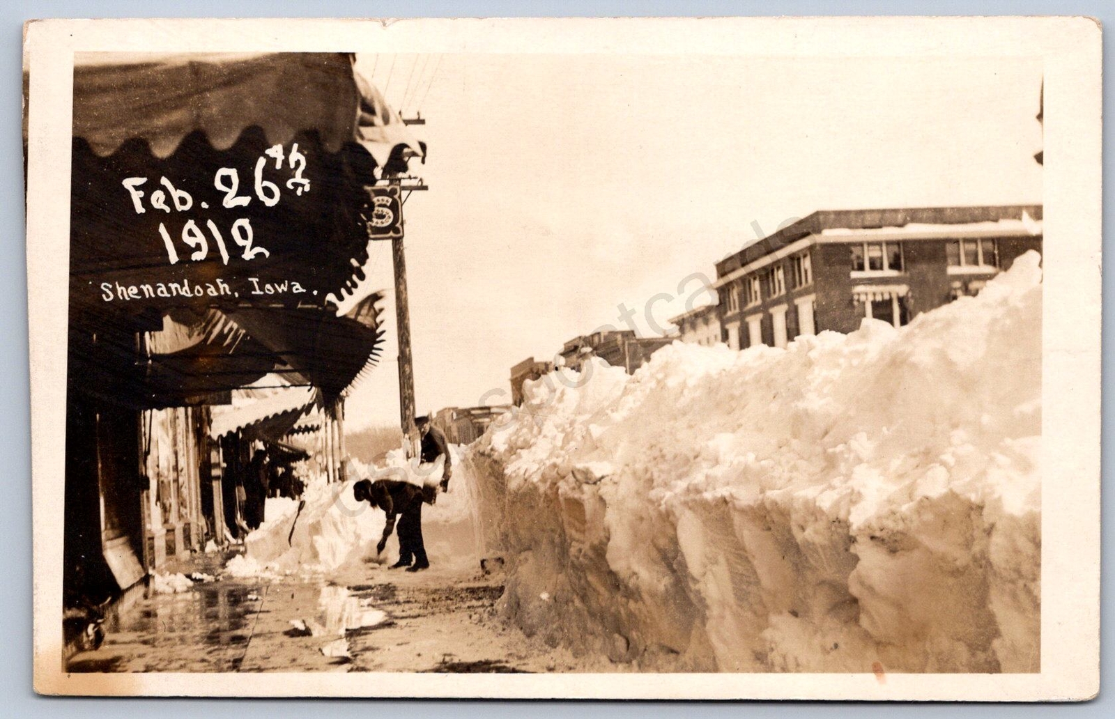 K15/ Shenandoah Iowa RPPC Postcard c1910 Blizzard Disaster Stores 69