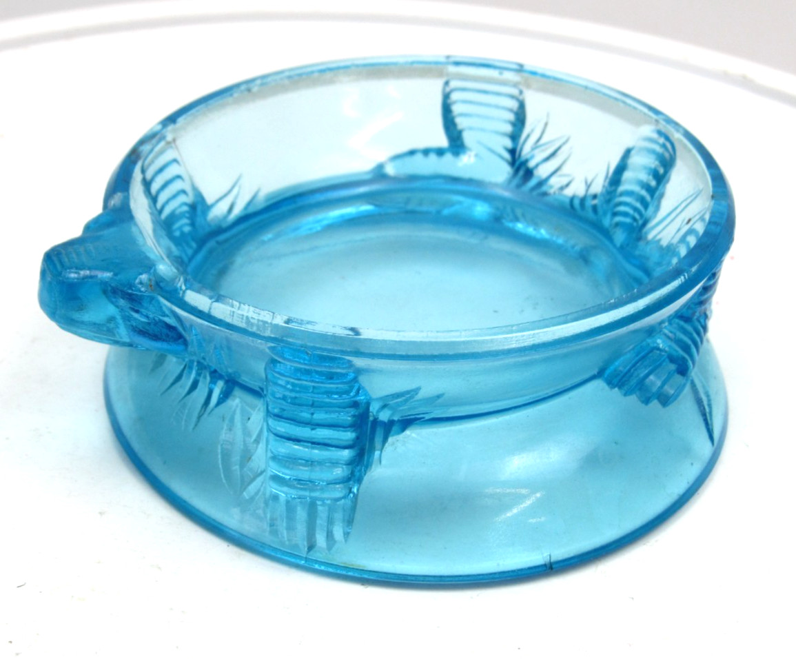 Bryce Higbee Blue Glass TURTLE Covered Dish Menagerie 1880s EAPG BOTTOM ONLY
