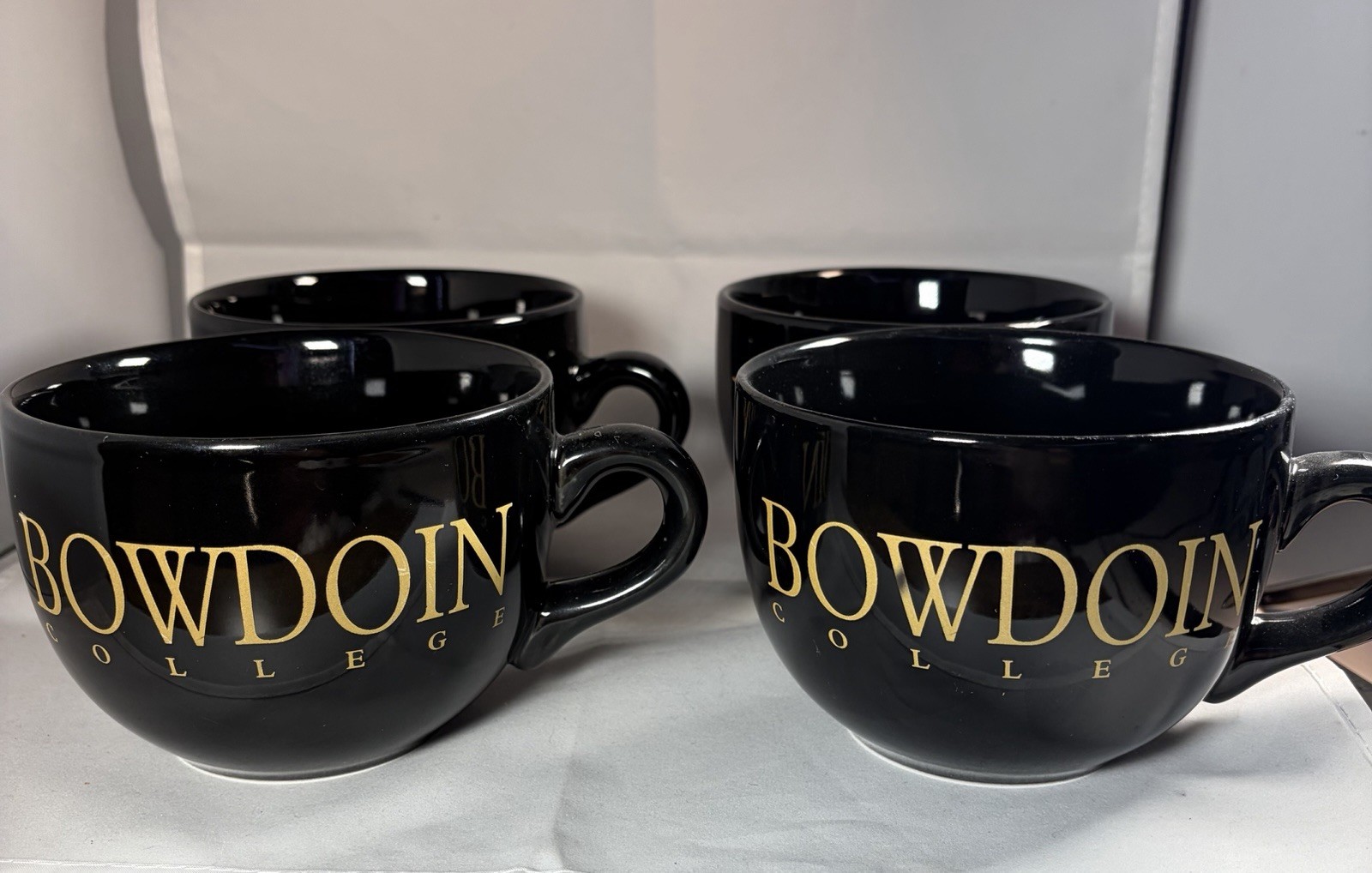 Bowdoin College Large Mug Soup Bowl Cup - Set Of 4 EUC