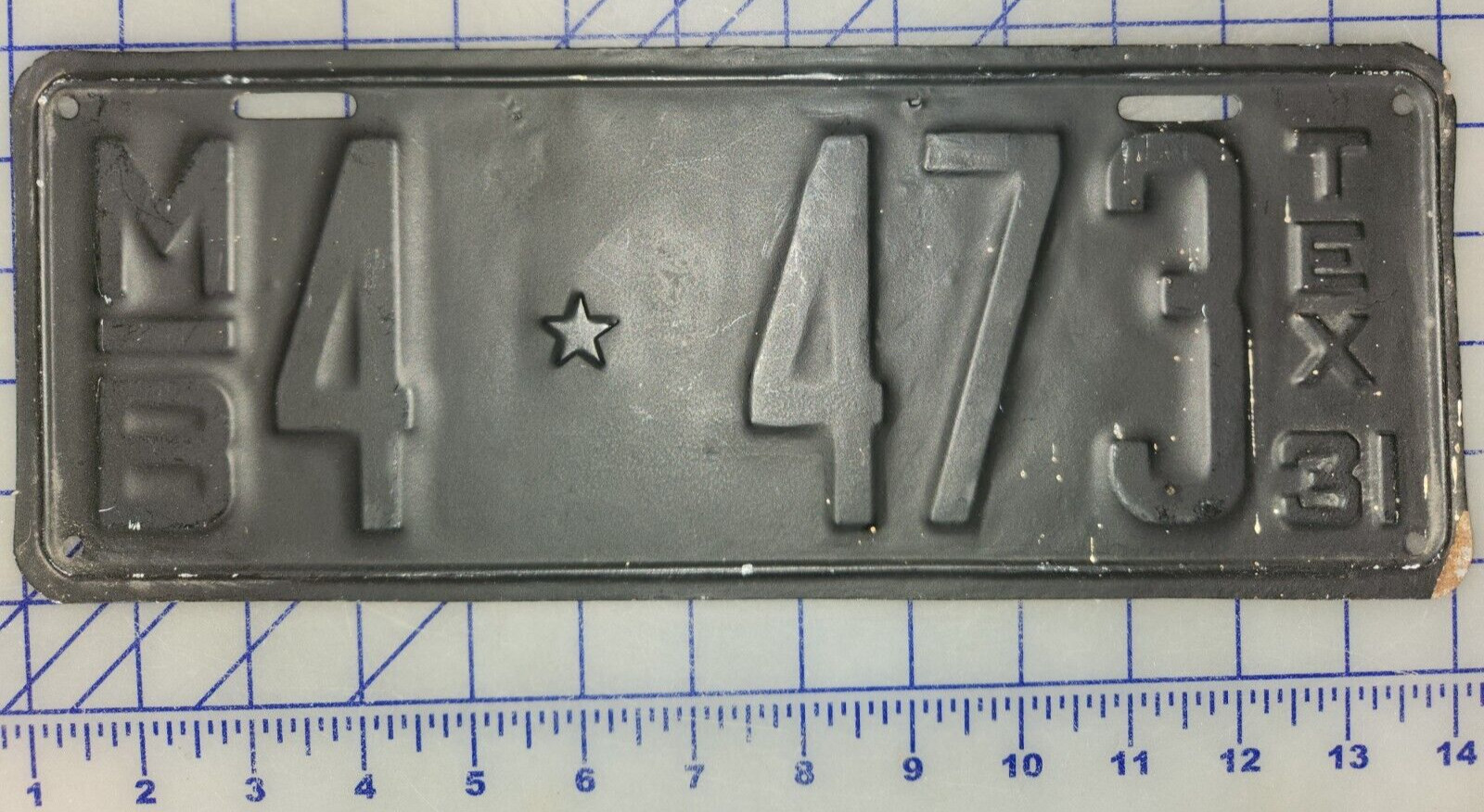 1931 Texas Motor Bus License Plate