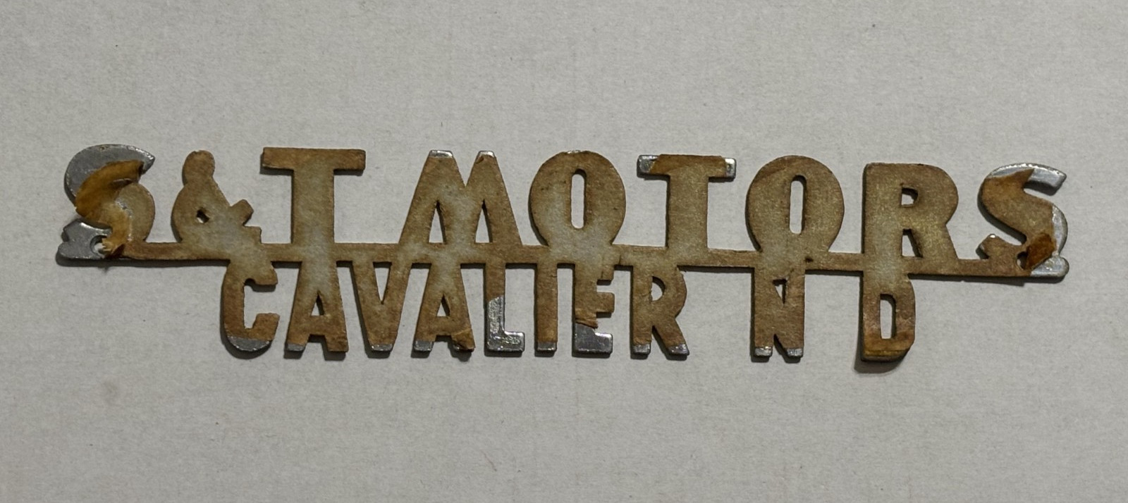 Vintage S&T Motors Cavalier ND Car Dealership Ad Metal Decal Prior 1946 to 1958