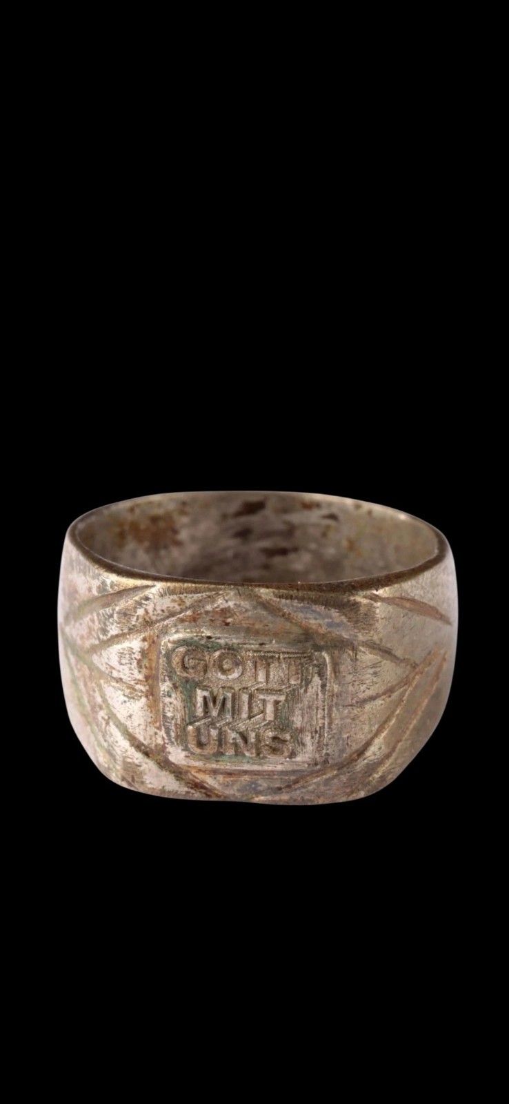 Antique WWII Ww2 Era Central European Ring Gott Mit Uns 