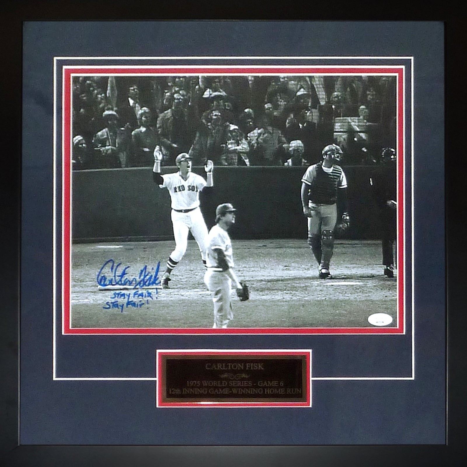 Carlton Fisk Autographed Boston Red Sox (1975 WS HR) Deluxe Framed 11x14 Photo w