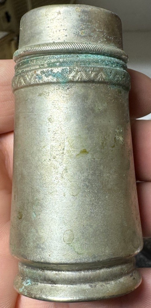 VTG Antique Pewter Salt Or Pepper Shaker Burmese Lion Mark 3” Replacement Piece