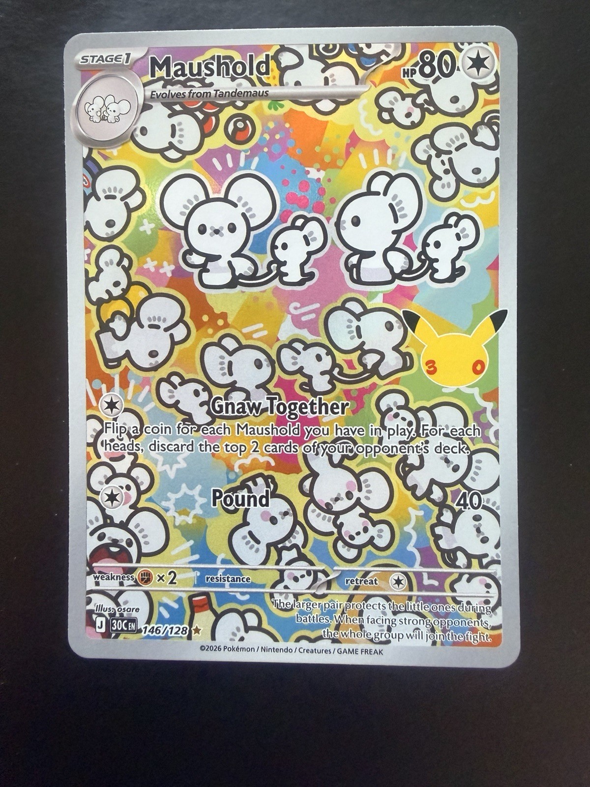 Pokémon TCG Maushold 146/128 30th Celebration Anniversary Set Pack Fresh