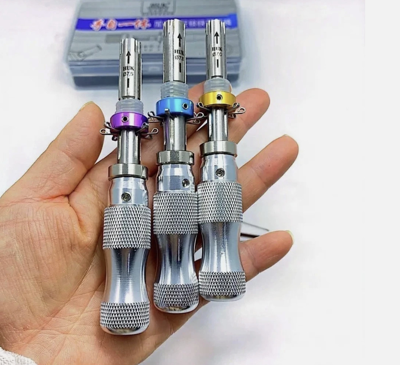 3pcs 7Pin Tubular Lock Cylinder Tool Set Maintenance Adapter Locksmith Tools Kit