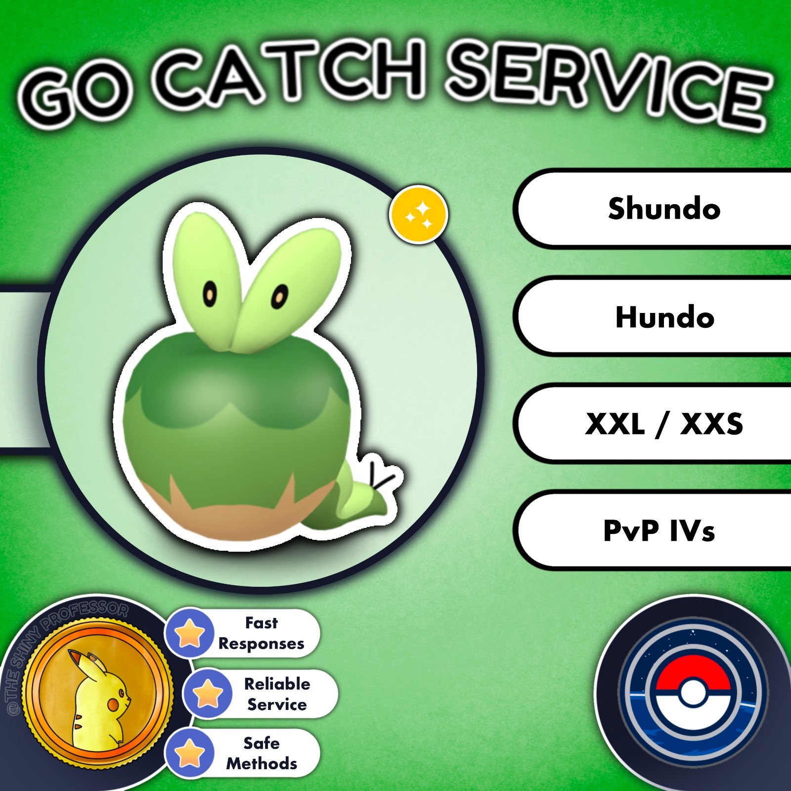 Pokémon GO Catch || Applin || XXL, XXS, PVP, Hundo, Shundo Available ✨