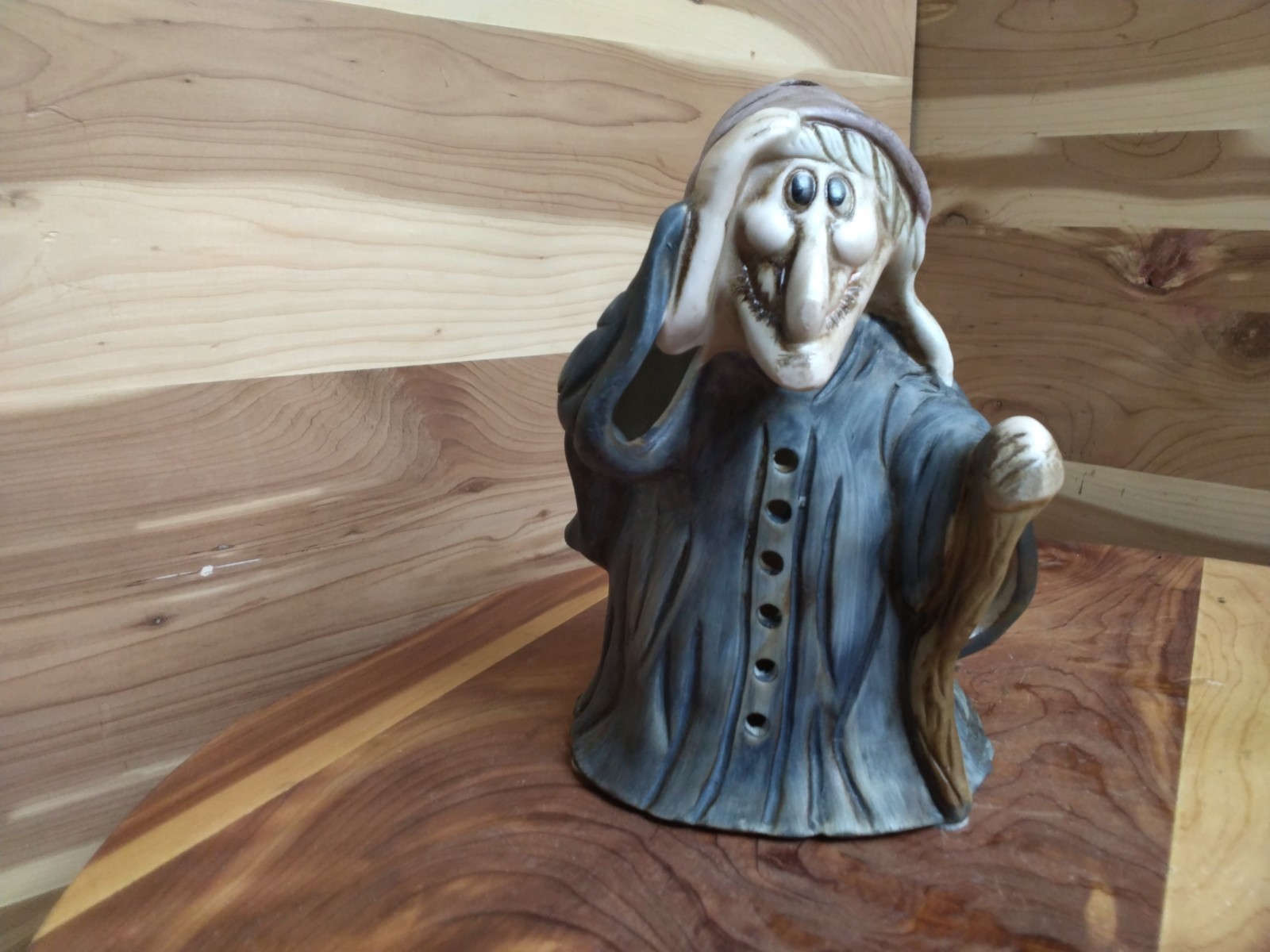 Vintage 1985 Wicks N Sticks Ceramic Witch Incense Burner