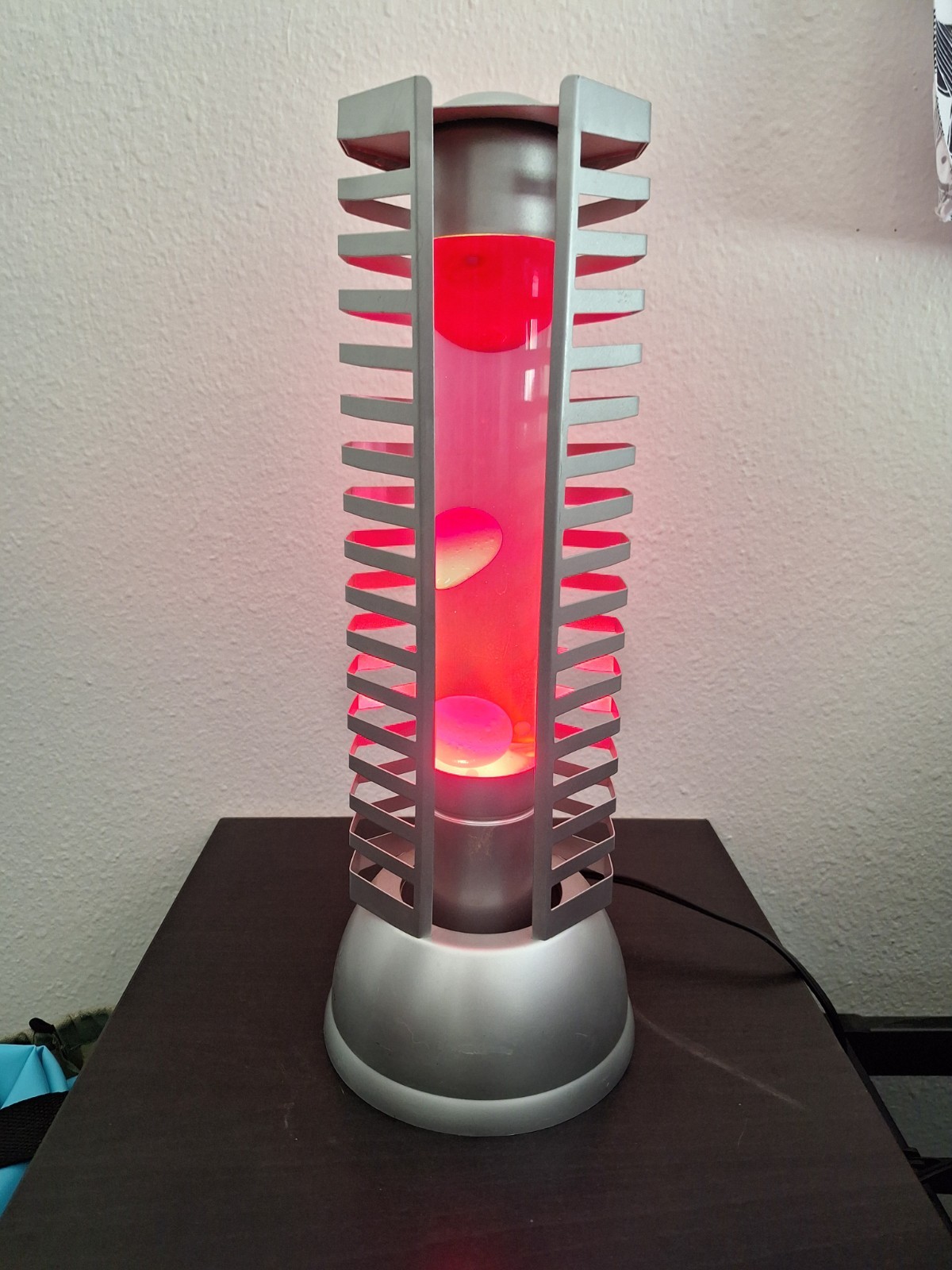 Vintage CD Holder Lava Lamp Pink And Silver