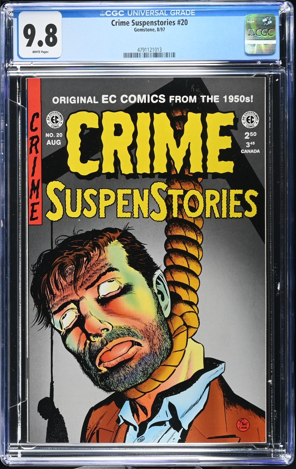 CRIME SUSPENSTORIES #20 CGC 9.8 WP GEMSTONE 1997 HANGING COVER HIGHEST CGC WOW