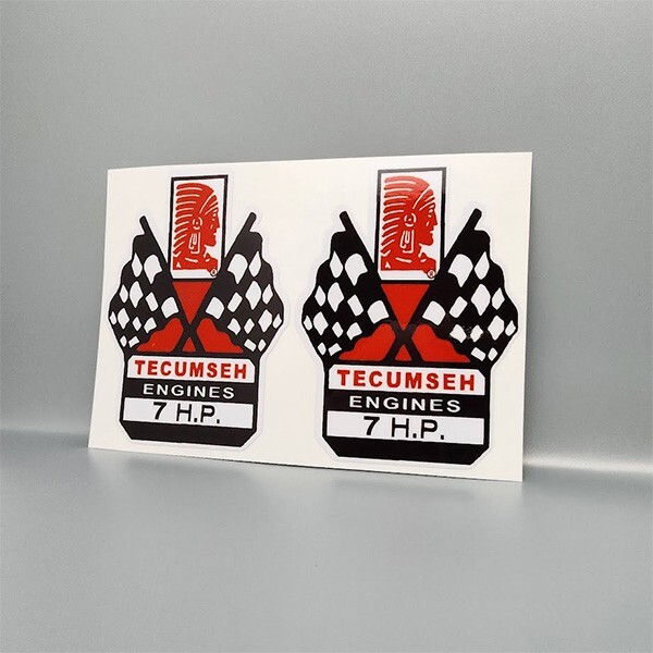 TECUMSEH ENGINE 7 HP DECALS, Vinyl STICKERS for Mini Bike, Go Kart, Mower