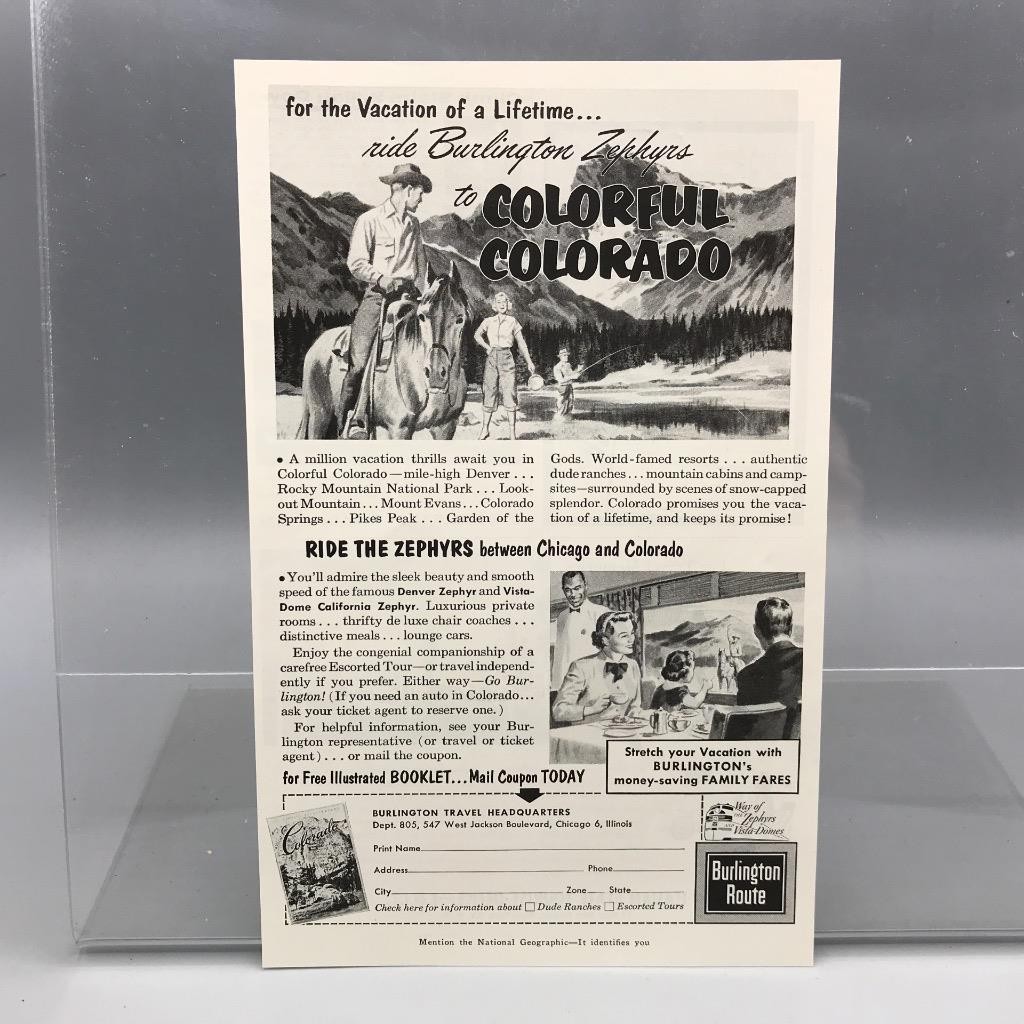 Colorado Tourism Vintage Magazine Print Ad 5-1/2x9-1/2