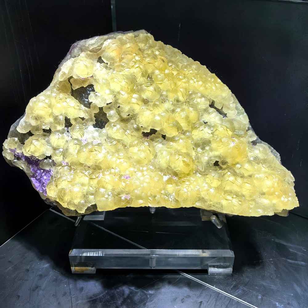 18.84LB Natural Yellow Calcite Purple Fluorite Quartz Crystal Mineral Specimen