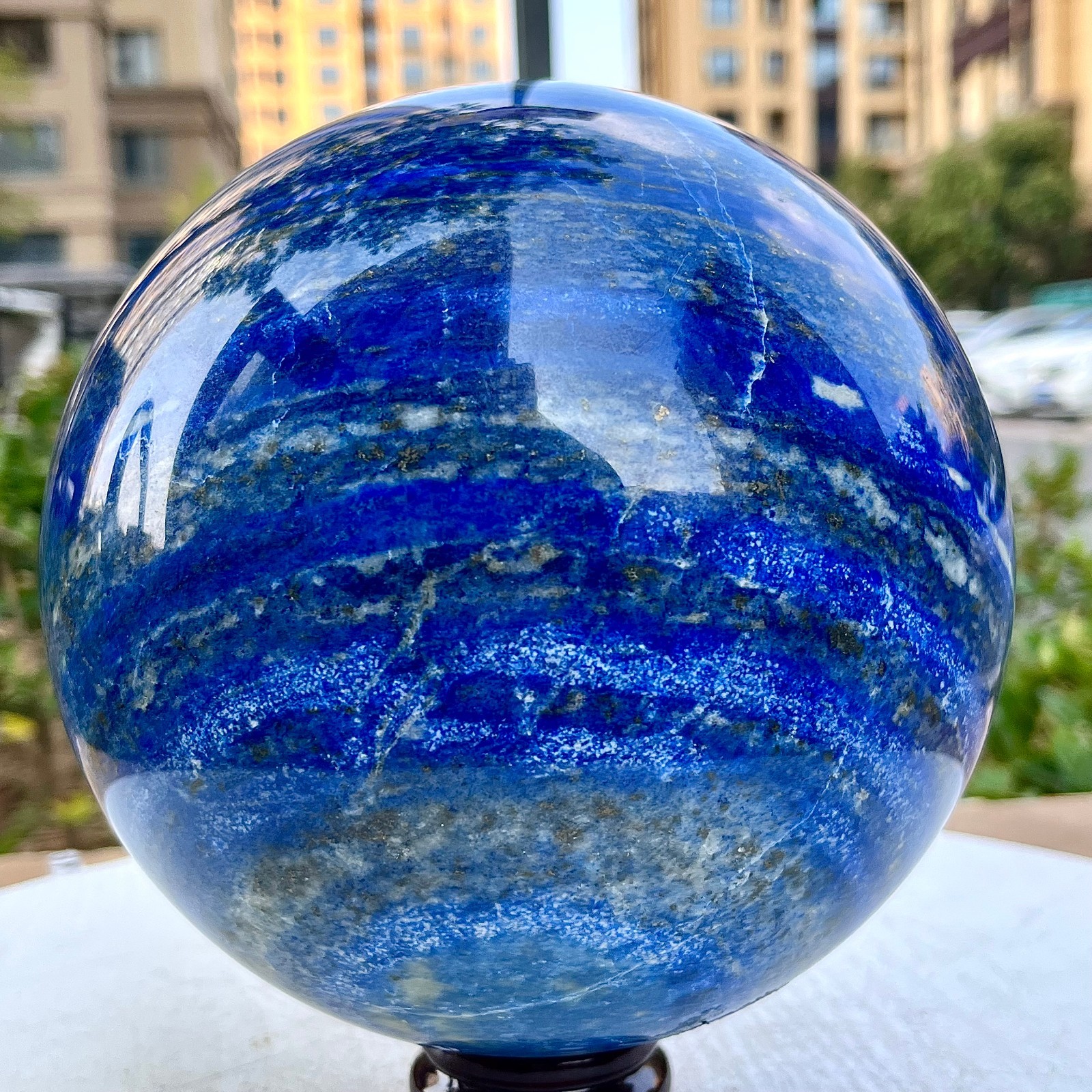 13.84LB A+ Natural Lapis Lazuli Sphere Quartz Crystal Reiki Ball Healing Meditat
