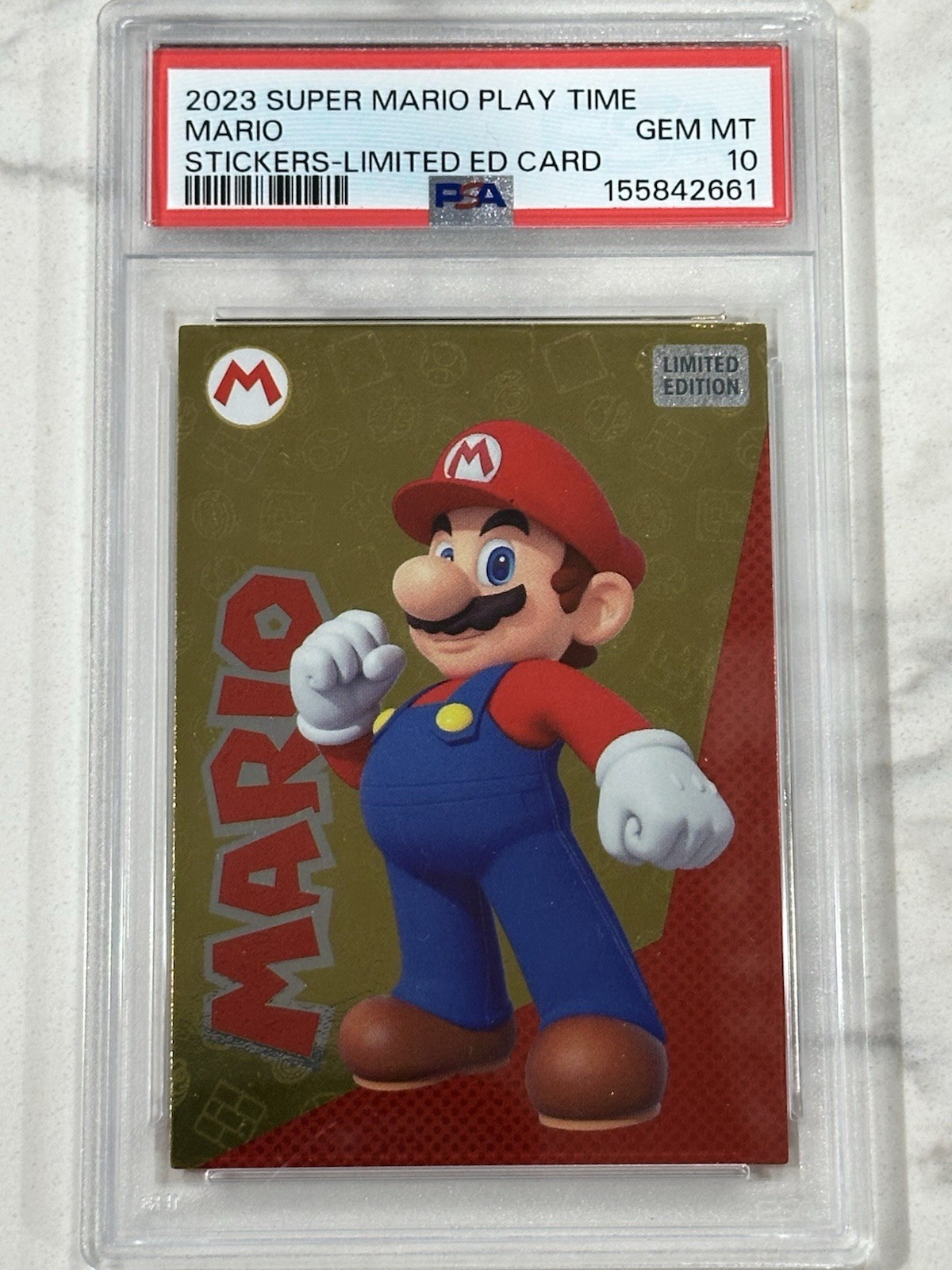 2023 Panini Sticker Super Mario Play Time Gold Limited Edition Psa 10 Rare 🔥