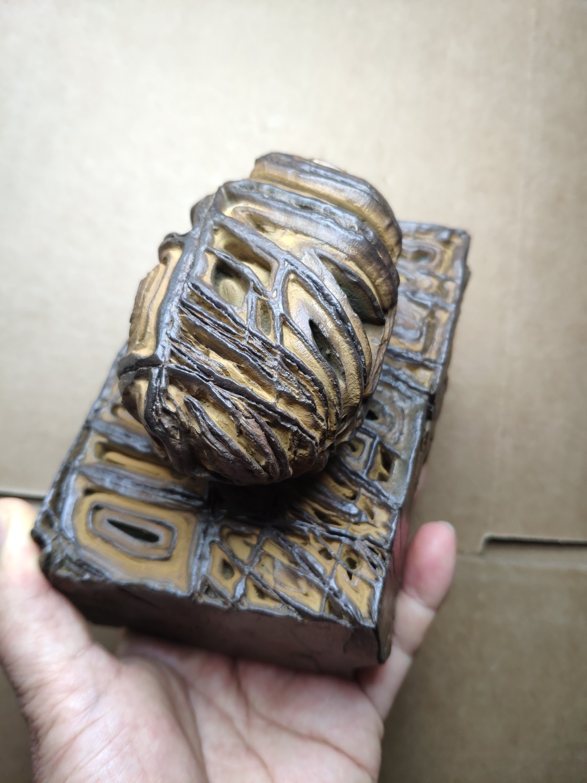beautiful ancient bronze stone Landscape stone W1800