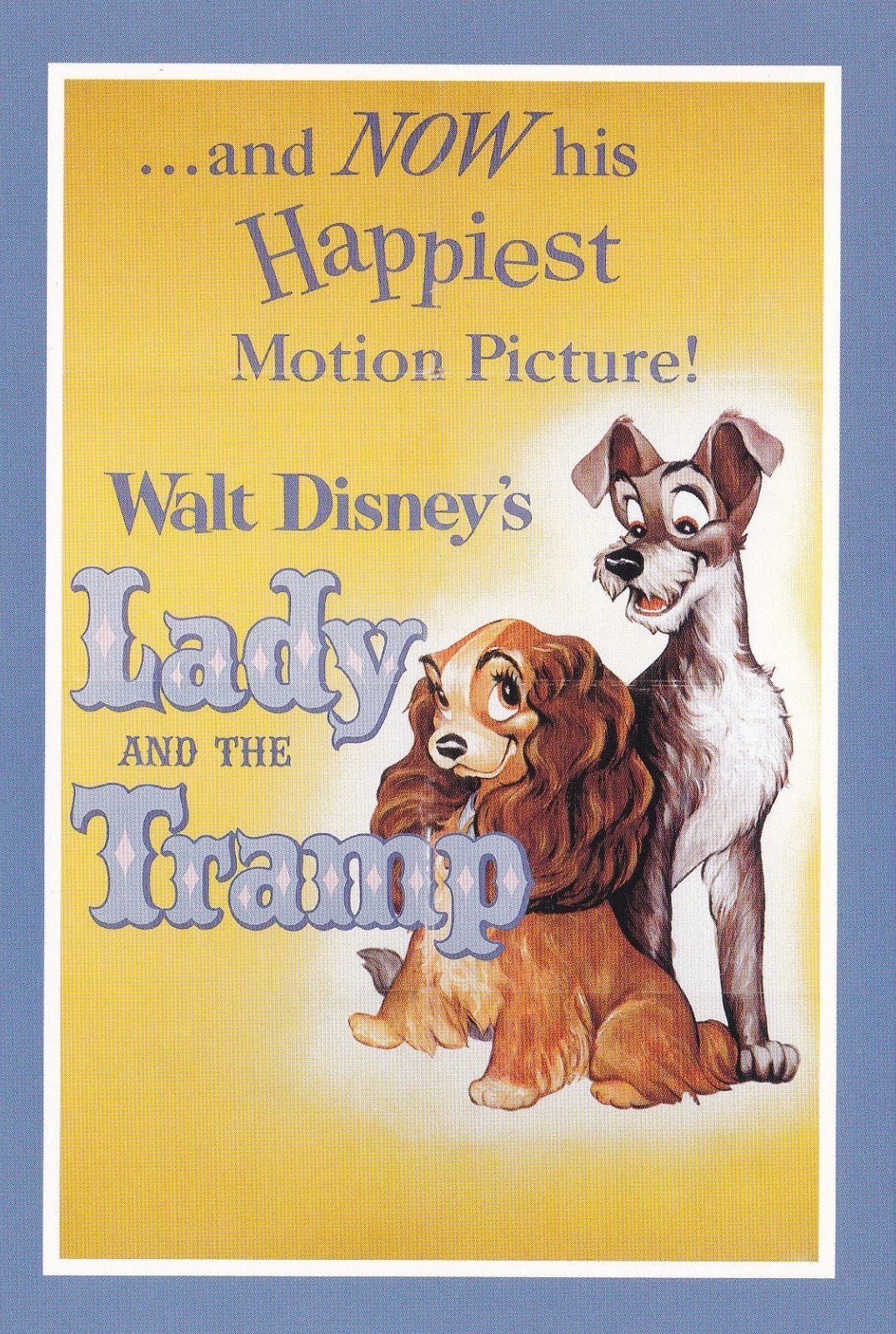 Lady and The Tramp Disney Classic Movie Poster 1962 Postcard 2021