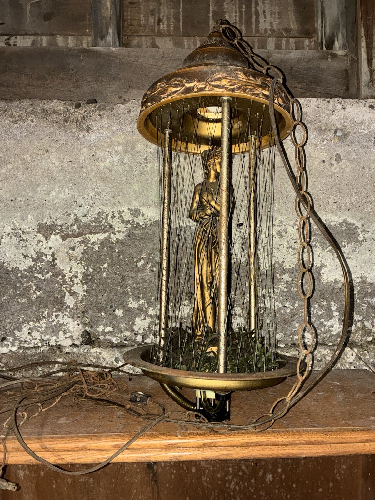 Goddess Mineral Oil Rain Lamp Light MCM Motion 28” Vtg 1970’s Tabletop Creator’s