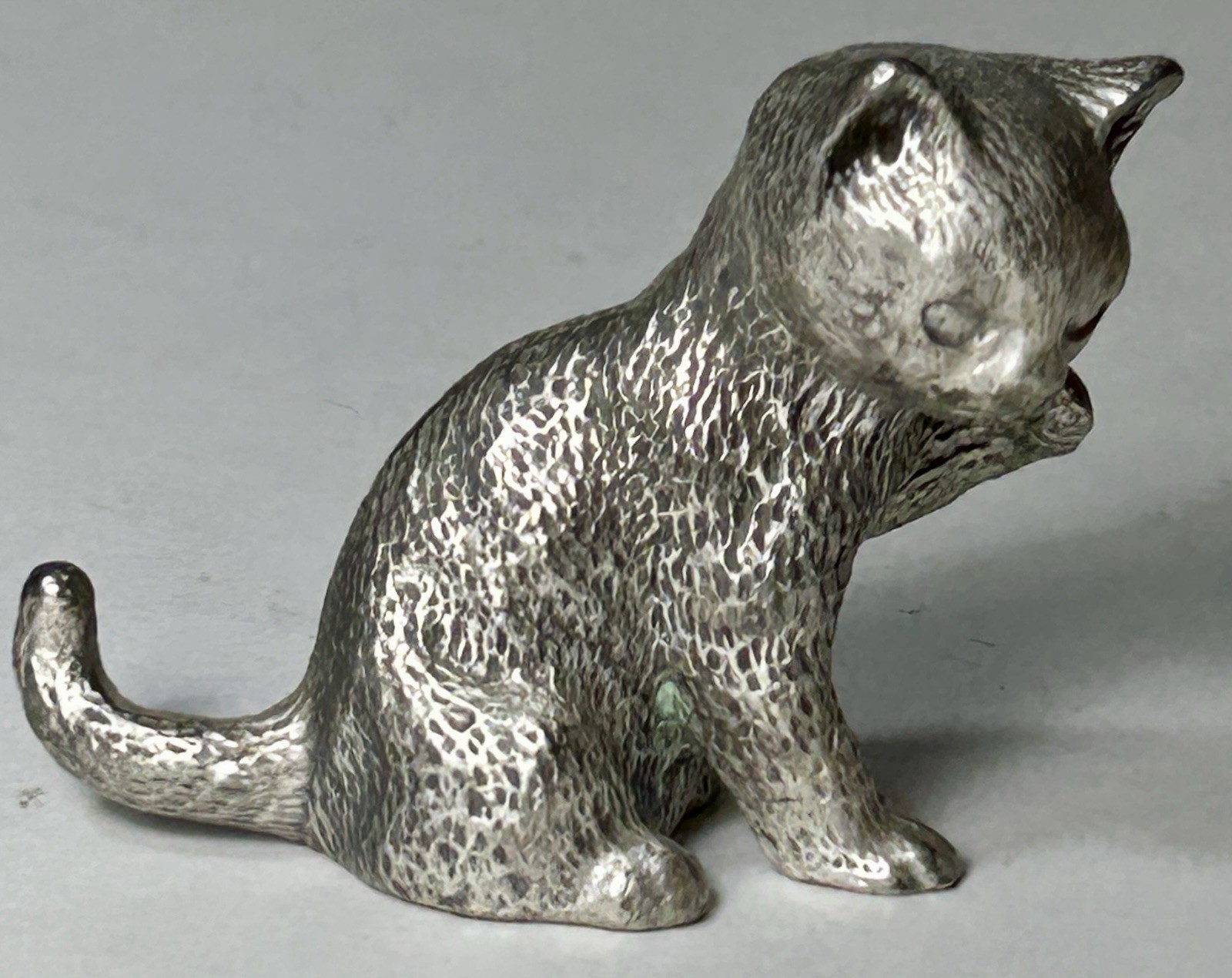 Christofle France Lumière d\'Argent Collection Silver Plated Pewter Cat Kitten