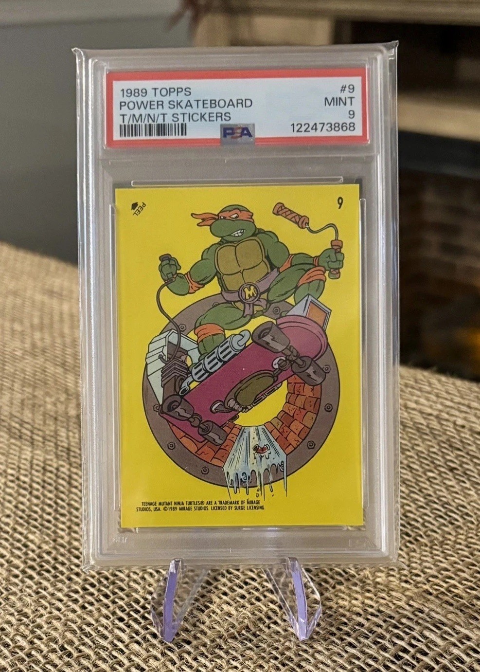 Topps 1989 Teenage Mutant Ninja Turtles PSA 9 Powered Skateboard Stickers TMNT