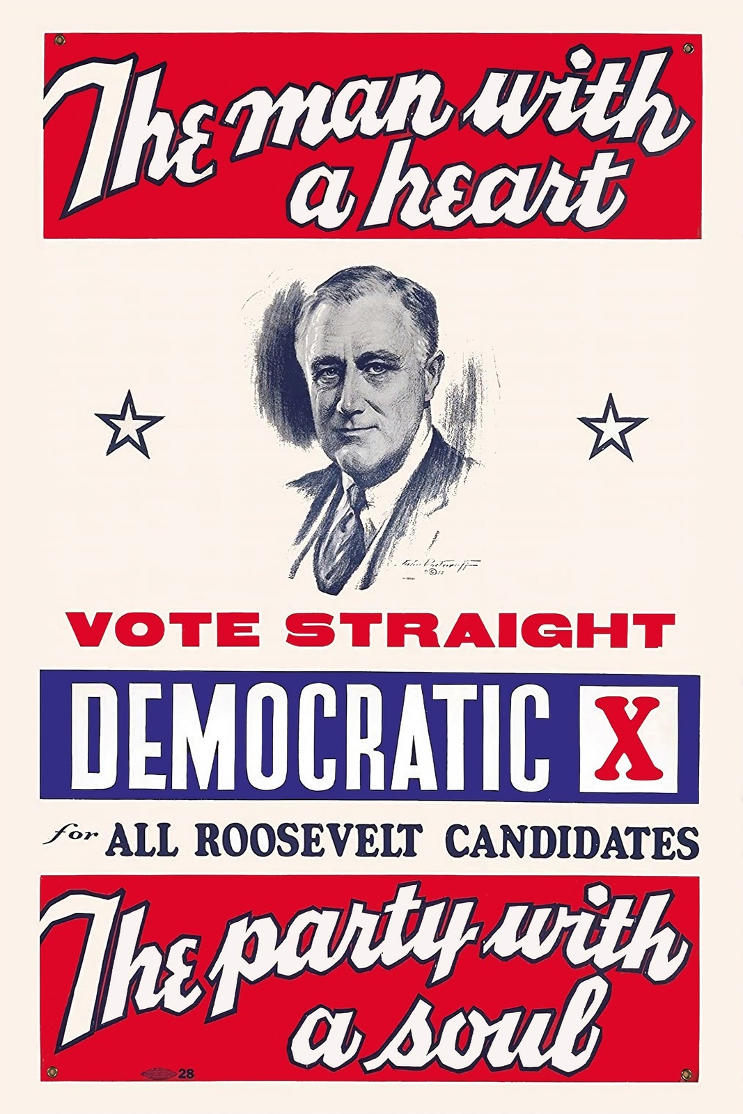 1930s FDR Campaign Poster 🗞️ 16x24” Premium Matte Paper 200gsm 💎