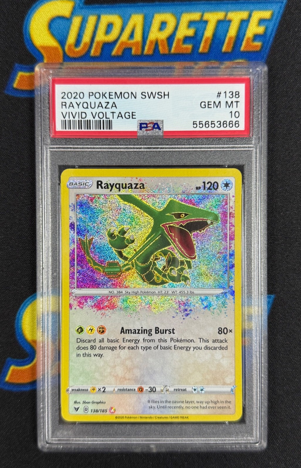 2020 Pokemon Vivid Voltage Rayquaza Amazing Rare PSA 10 138/185