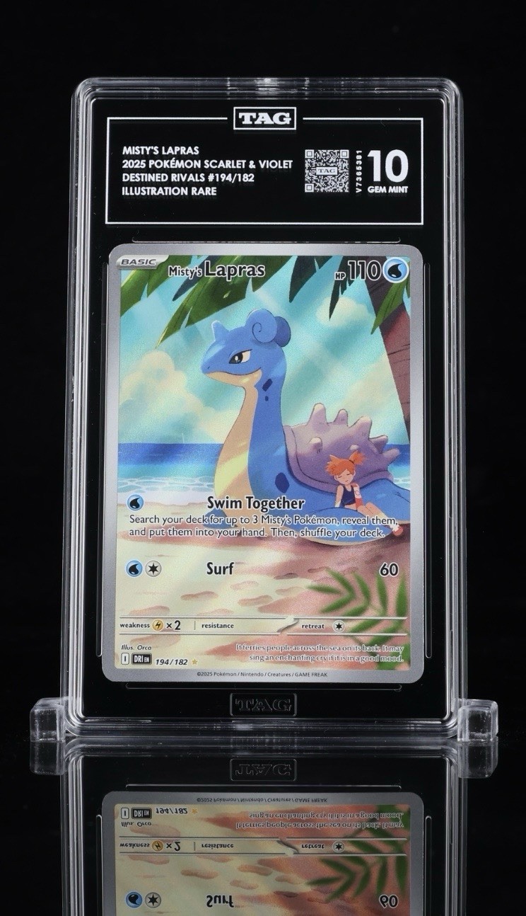 2025 Pokemon SV Destined Rivals 194/182 Misty\'s Lapras IR TAG GEM MINT 10