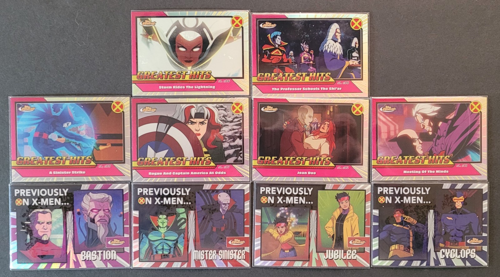 2023 Topps crome Marvel X-Men ‘97 Previously On X-Men and Greatest Hits 10 cards