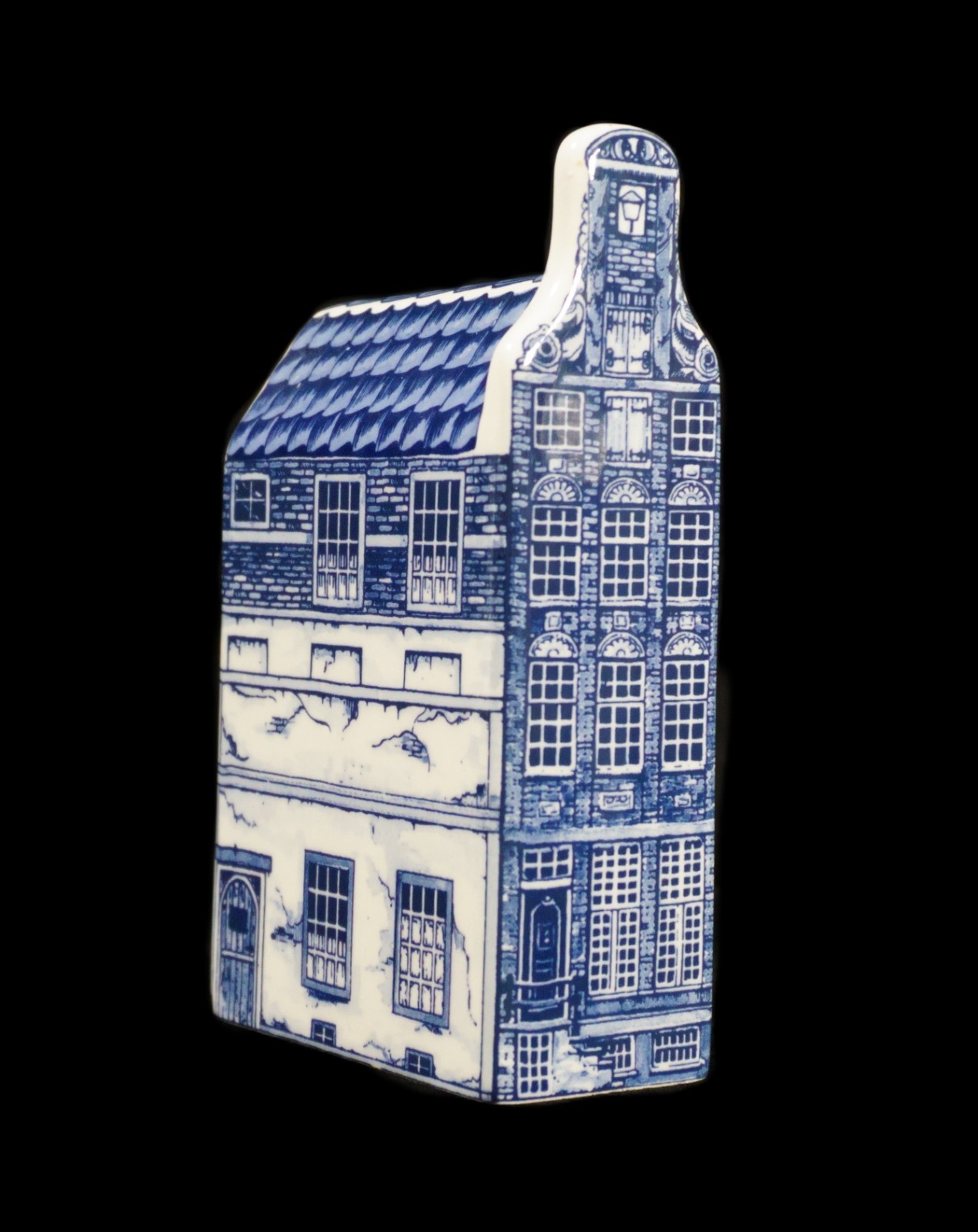 Vintage Delft Blue Hand Painted Miniature House 3 Bel Gevel 1690 (B1)