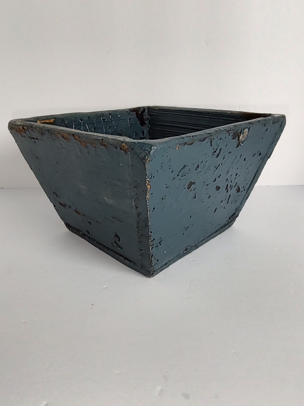 Primitive Distressed Blue Wood Box Rustic Americana Farmhouse Cottage Decor 