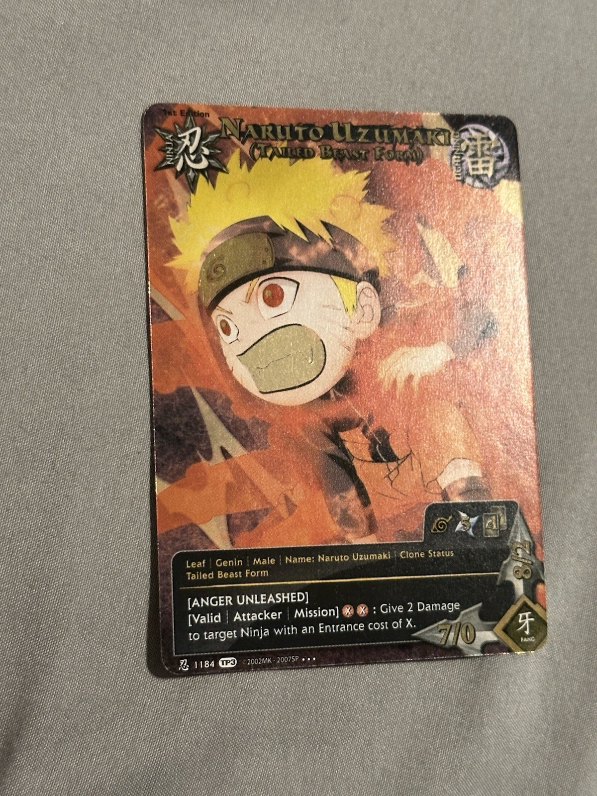Bandai Naruto CCG Naruto Uzumaki (Tailed Beast Form) Foil #1184 English 2007