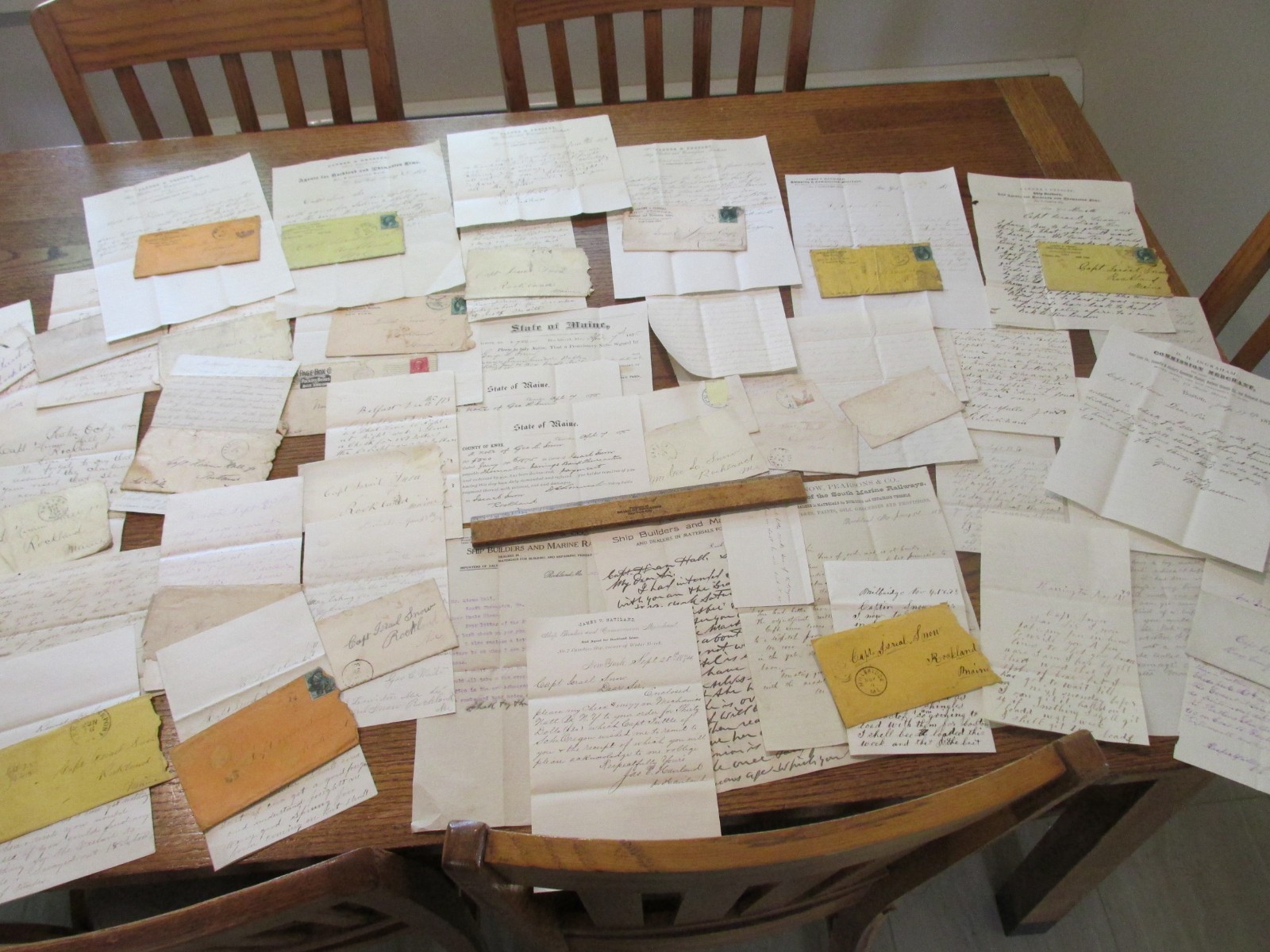 Antique Maine Maritime Lot Sea Captain Ship Builder Capt Israel Snow Papers