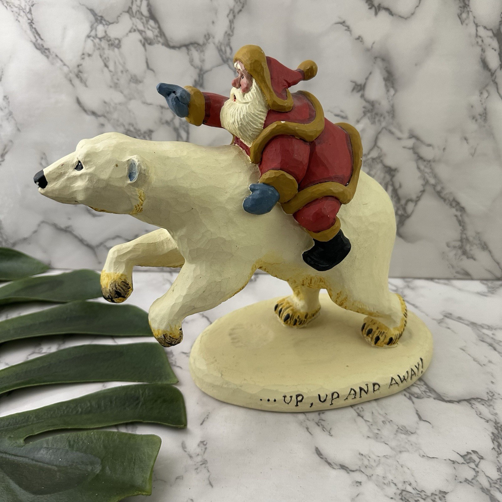 Vintage 97 House Of Hatten Santa Polar Bear Figure Susan M Smith Up And Away 