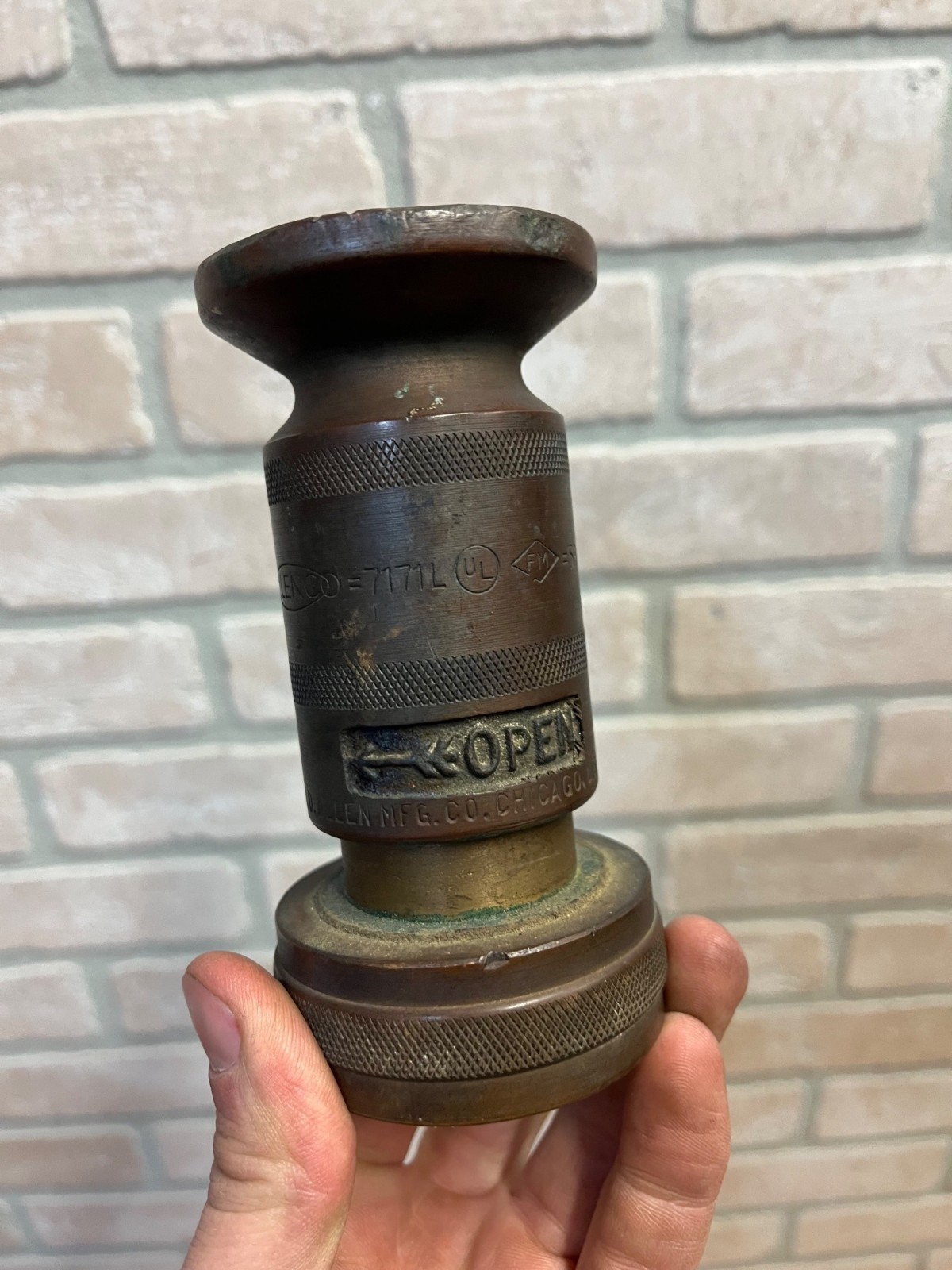 Antique Vintage W.D. Allen Solid Brass Short Hose 4.5\