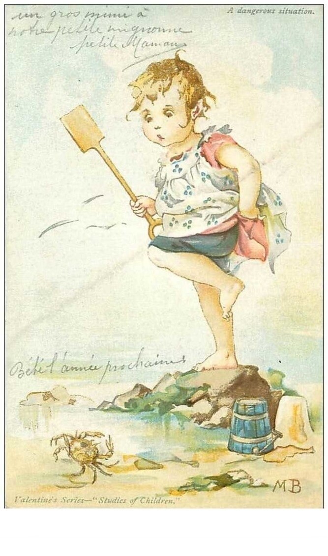 Illustrators No. 23455 Baker A Dangerous Situation Young Girl In Prey With