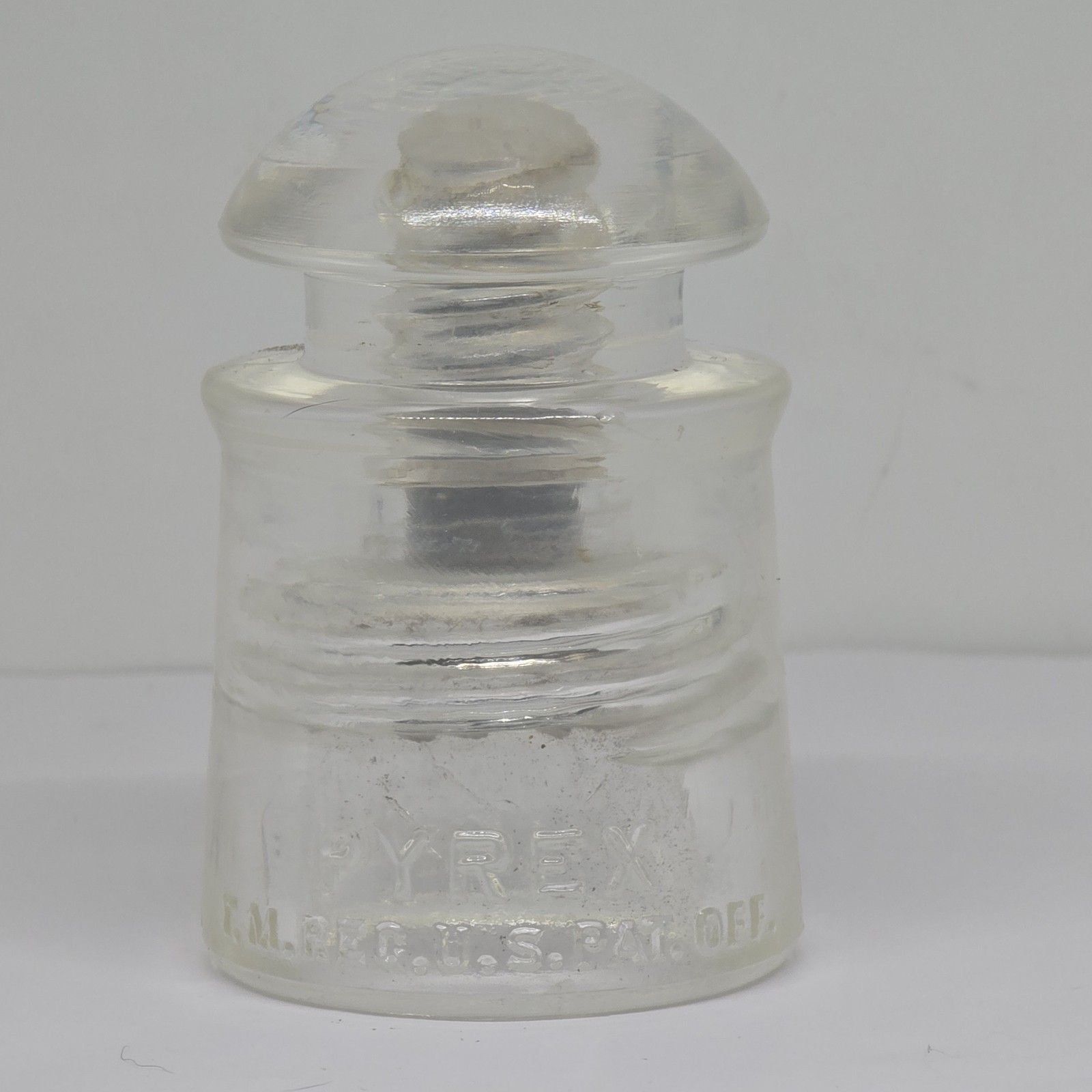 Vintage Pyrex T.M. Reg U.S. Pat. Off.Made in USA Glass Insulator M AA