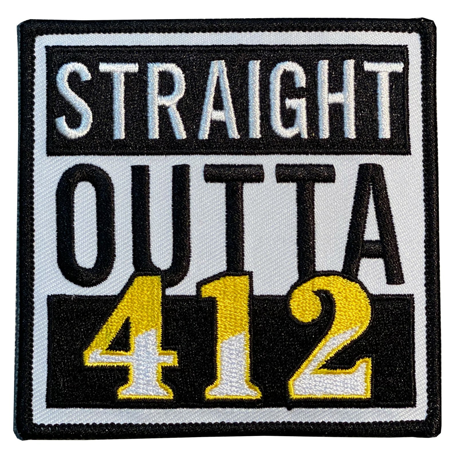 Straight Outta 412 embroidered patch - 3 1/2\