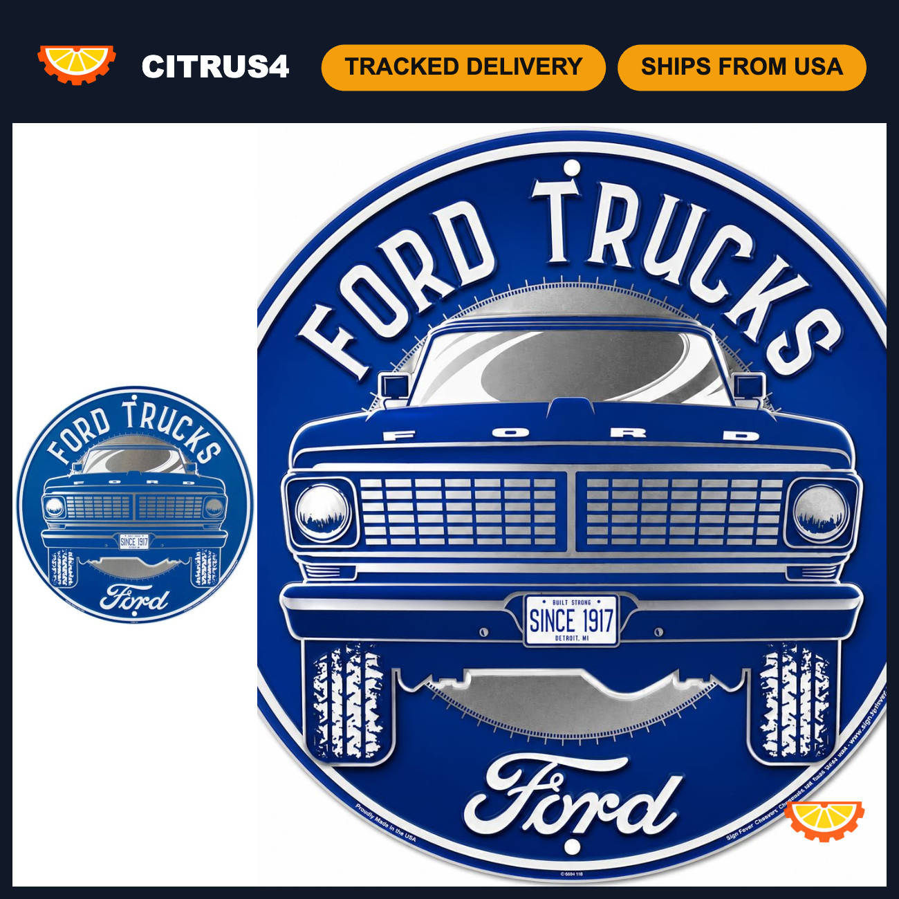 Vintage Metal Truck Sign - Classic Old F-Series Pick-Up Wall Art Decor, 12\