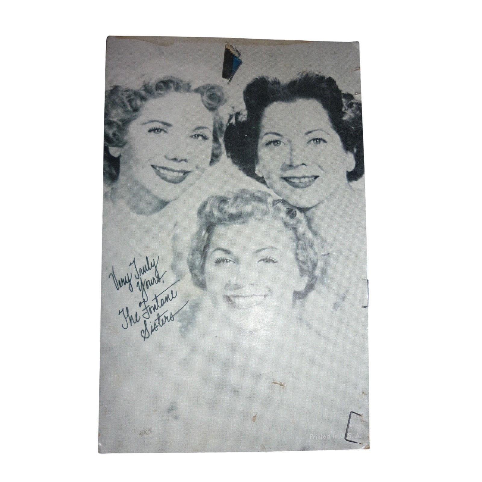 Vintage 1950s The Fontane Sisters Promotional Photo Handout Facsimile Signed