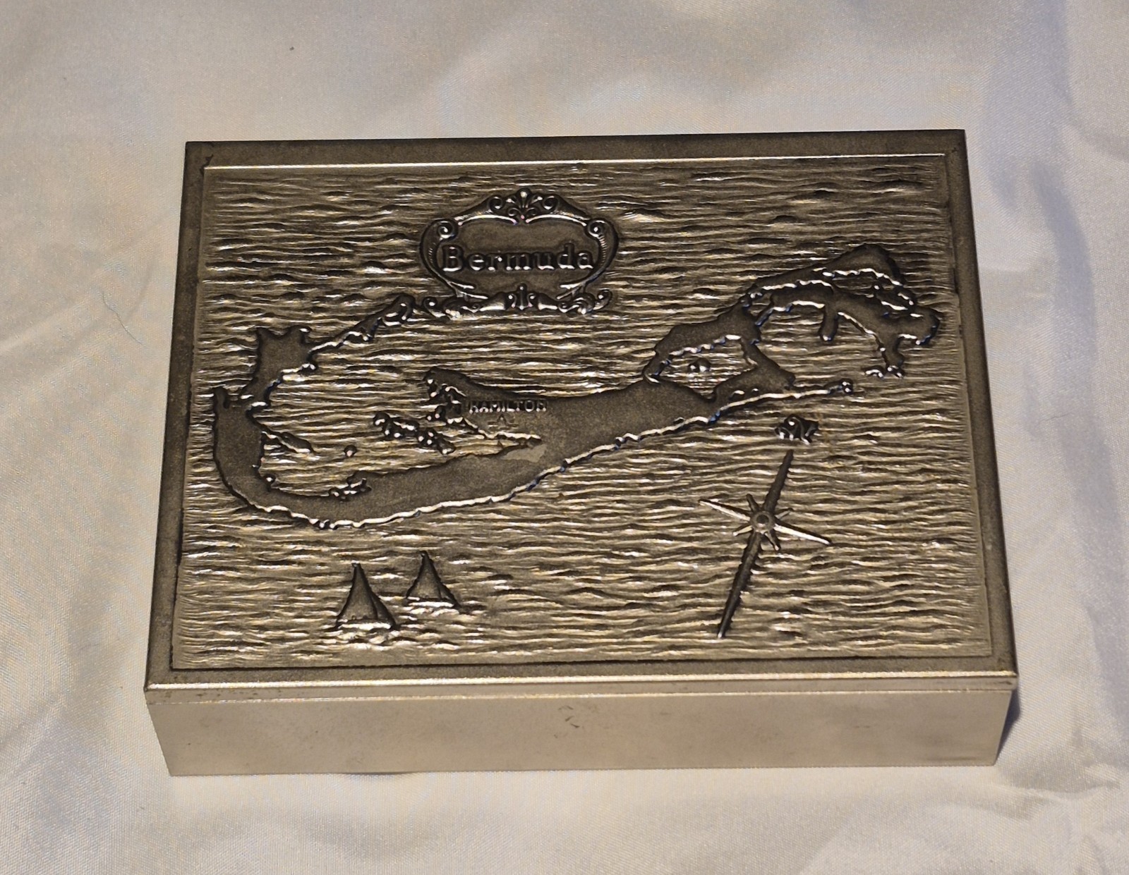Vintage Dutch Wooden and Metal Cigar/Trinket Box