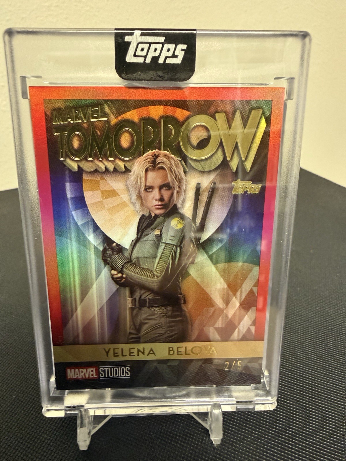 Topps 2025 Marvel Tomorrow MT-9 Yelena Belova Thunderbolts Serial # 2/5 Encased