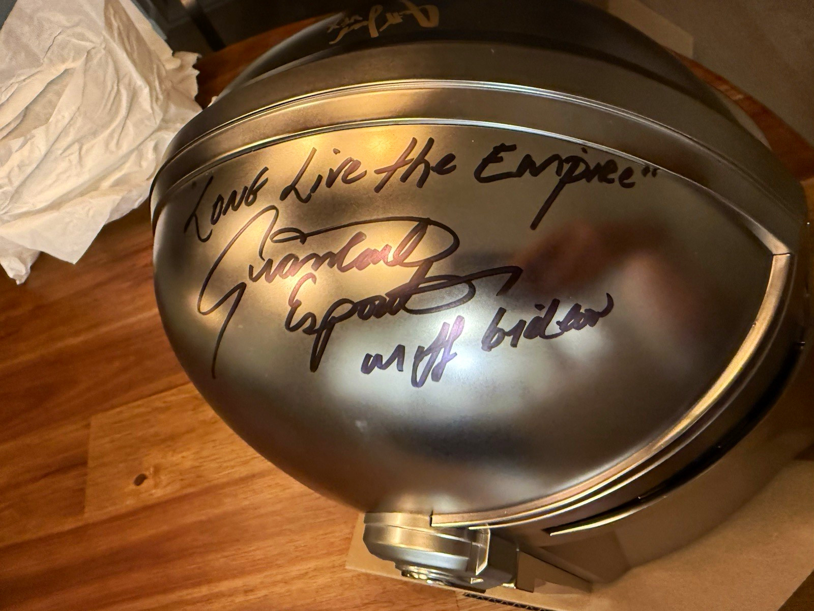Star Wars Disney Mandalorian Helmet Giancarlo Esposito Lucas Signed JSA Cert