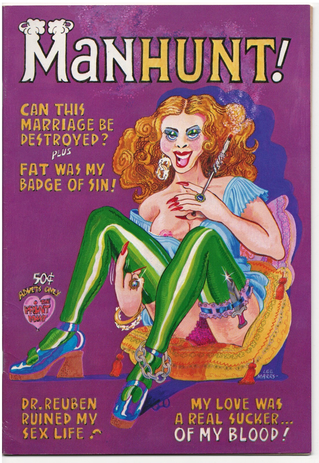 Vtg 1973 Manhunt #1 1st Print Underground NM Uncirculated Aline Kominsky