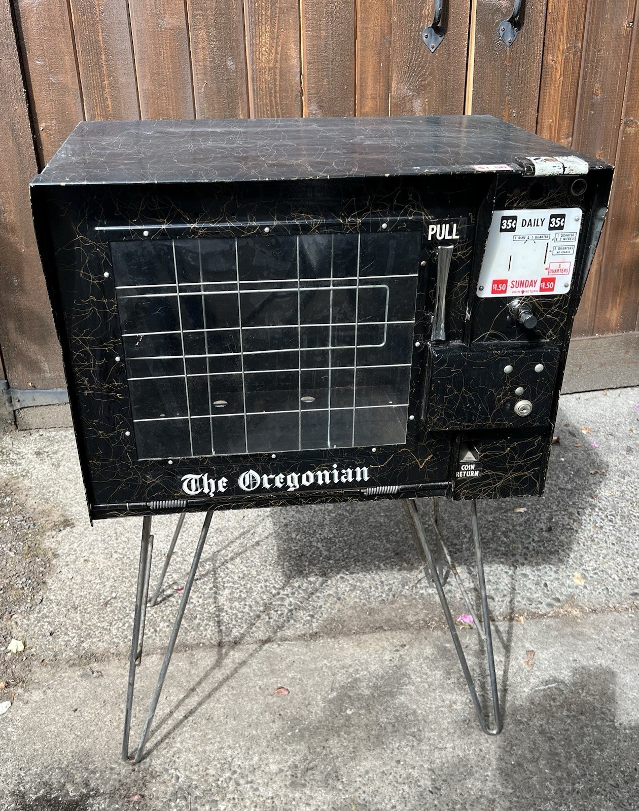 Vintage The Oregonian Sho-Rack Newspaper Vending Machine / Newsstand Portland